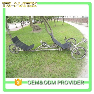Custom-made most popular double seat leisure recumbent trike