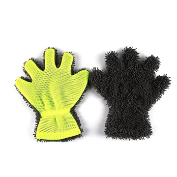 Five Finger Chenille and Mesh Microfiber Mitt for Car Wash and Cleaning
