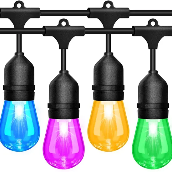 Outdoor Waterproof Christmas RGB S14 Solar LED String Light for Garden Patio Decoration