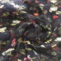 Kolorowy tiul płaski haftowany materiał w małe kwiaty