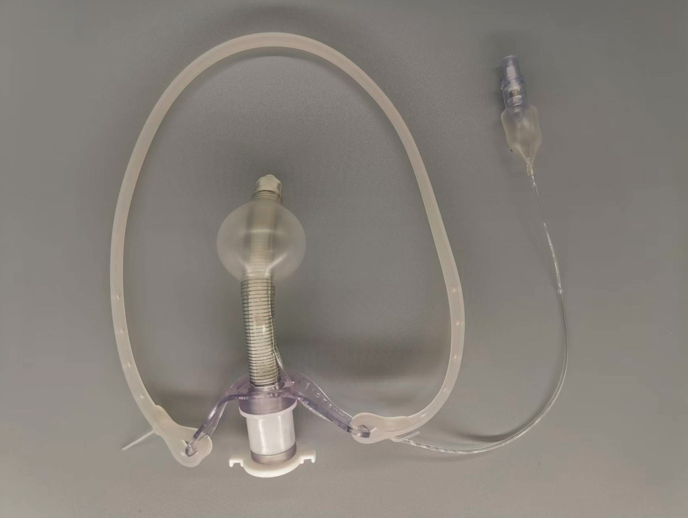 Trach tube  with silicone bandage