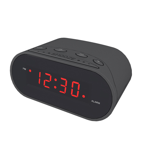 Venta caliente ABS Reloj de escritorio digital Negro Pequeño LED Reloj digital Altavoz Bluetooth con reloj y radio