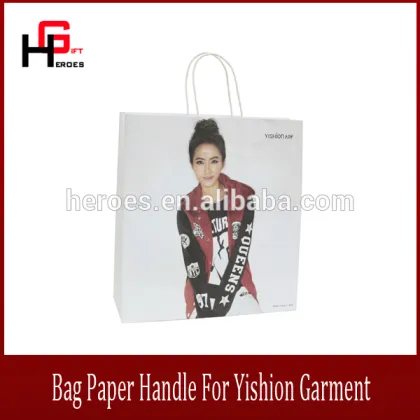Trade Assurance Luxury Customized Packaging Bag Paper Handle For Yishion Garment