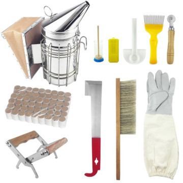 Set di attrezzature per apicoltura Zhixin professionale: kit completo a 8 pezzi tra cui fumatore d'api, alimentatore, pennello, strumento di alveare e forcella in unfapping