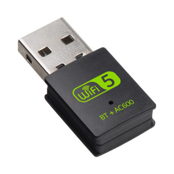 600Mbps Dual-Band Bluetooth Wireless Network Card 2.4G/5G USB WiFi Two-in-One Driver-Free