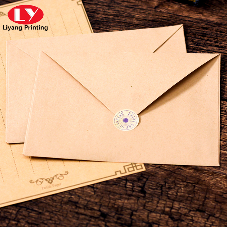 مغلف رخيص مطبوع شعار مخصص Kraft Paper Envelope