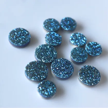 Natural Round Agate Crystal Cluster Violet Blue Crystal