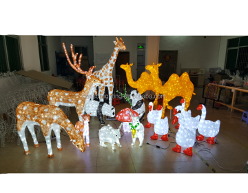 Hiasan haiwan akrilik yang diketuai Krismas