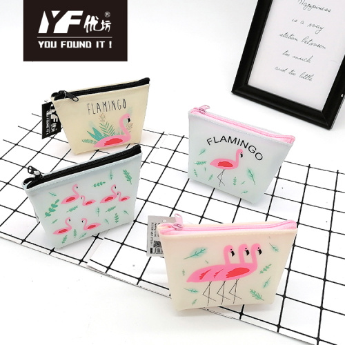 Porta moedas em silicone estilo Flamingo