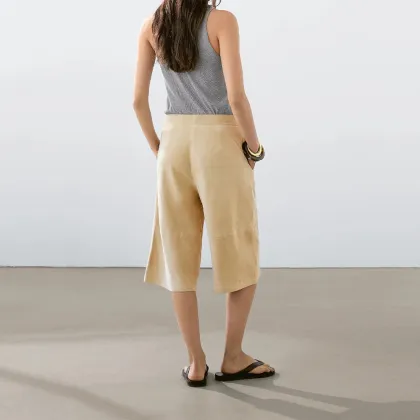 Women's long suede shorts