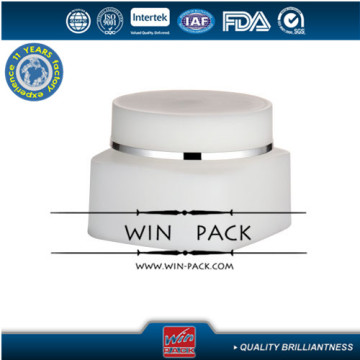 square plastic cream bottle wth round cap and shiny rim