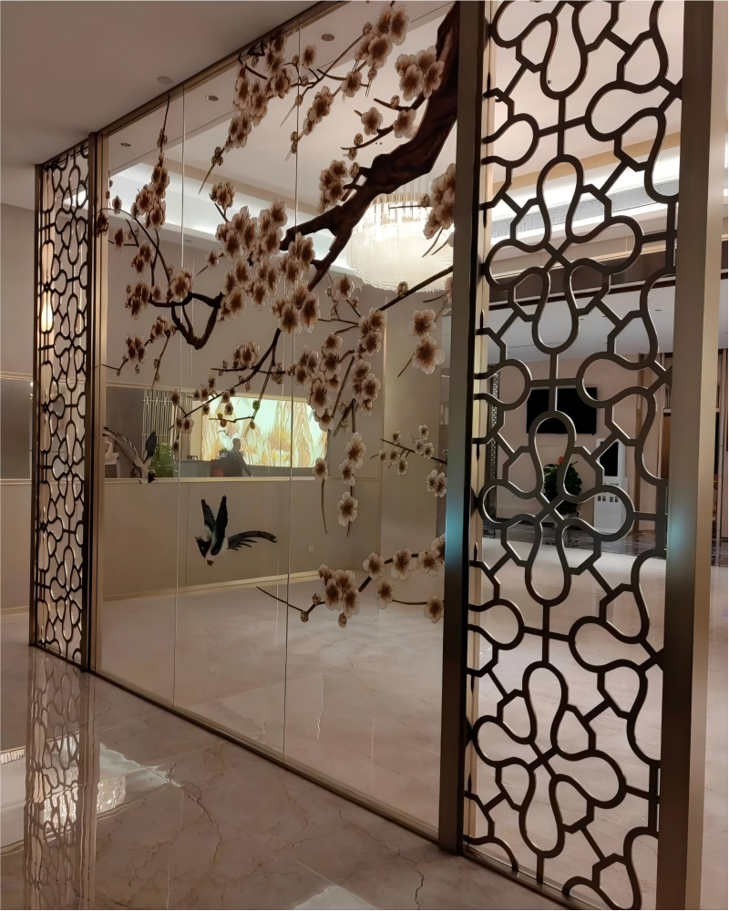 Interior partition printed glass