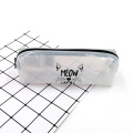 Nylon Pencil Bag Colorful translucence square shape cat style pencil case Supplier