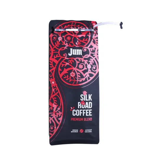 customized design coffee bag with valve and zipper