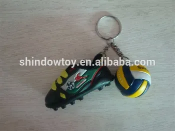 sport shoe and a small ball keychain