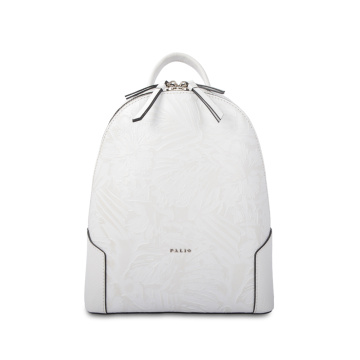 Mini sac à dos en cuir de vache multifonction blanc