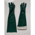 Green pvc dipped gloves jersey liner sandy finish