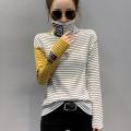 Striped jumper bottoming shirt female