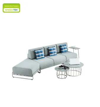 Local Fabric With HPL Side Table Sofa Set