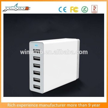2015 New Design 60 w 6- port USB Desktop Charger + 6-Device charging Station