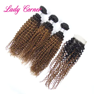Grade 10a Ombre color 1b/30 kinky curly natural hair bundles virgin mongolian kinky curly hair