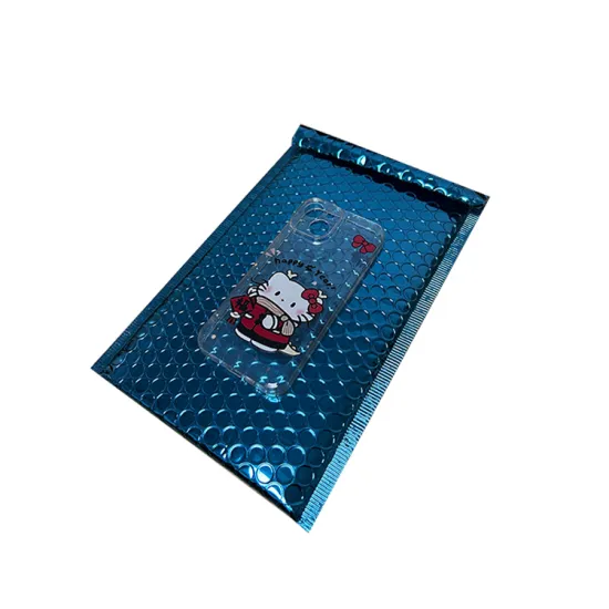 Metallic Blue Aluminum Foil Bubble Padded Envelope
