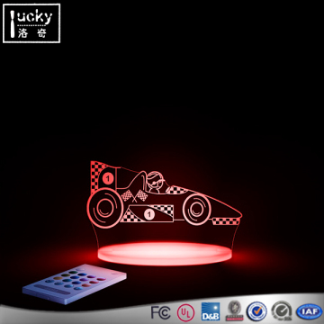 Acrylic car shape and color changing led light