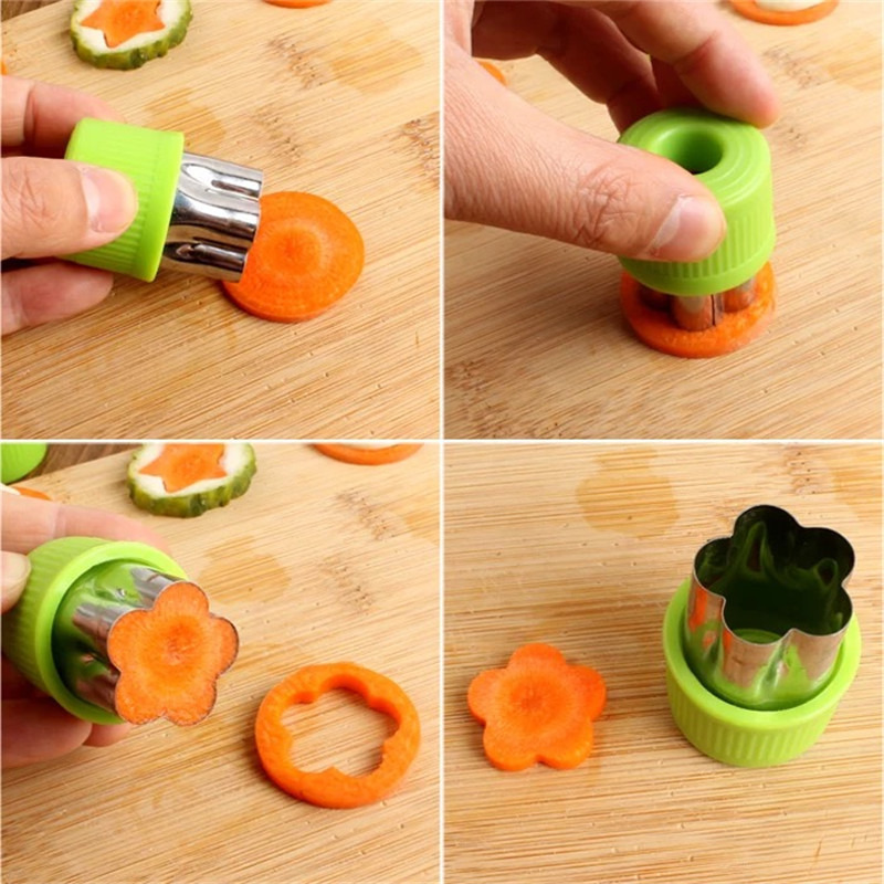 Rice Vegetable Fruit Cutter Mold 8Pcs/set Flowers Cartoon Cutter Mold Stainless Steel Cake Cookie Biscuit Cutting Shape Tools