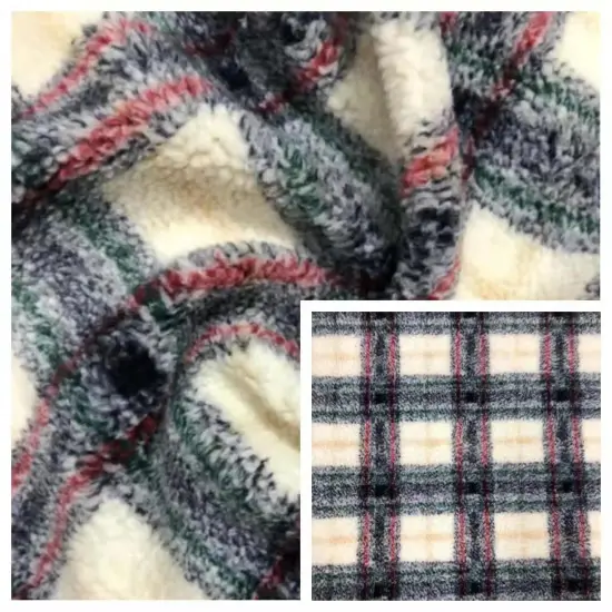 100%Polyester Sherpa Jacquard With Check pattern