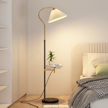 Minimalist yatak odaları ve oturma odaları için kablosuz şarj edilebilir mermer taban ayakta lamba