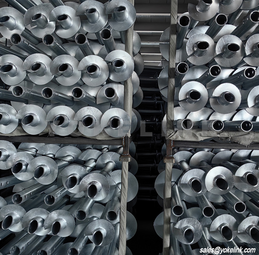 Tumpukan Heliks Poros Bulat Jangkar Sekrup Bumi Untuk Saluran Listrik