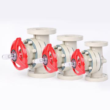 Промышленный фланцевый мембранный клапан PPH | Стандарт DIN/ANSI/JIS | Двухслойная мембрана из ПТФЭ+ЭПДМ