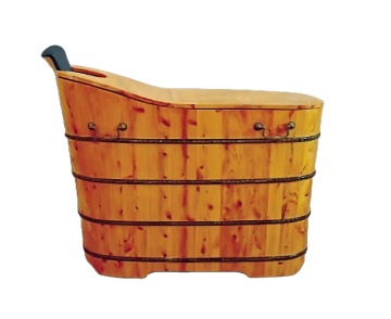 Modern Freestanding Steam Sauna with Wooden Bathtub and Cover Plate for Gardens and Courtyards