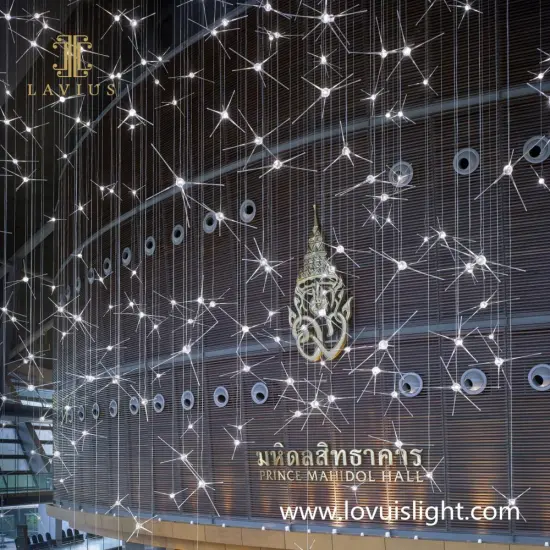 Shopping mall chandelier decoration elegant white stainless steel chandelier