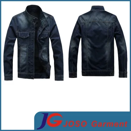 Men Dark Blue Jean Coat
