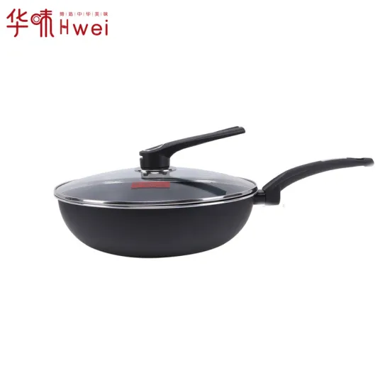 Huawei compound aluminum pan uncoated wok household cooking pot physical non-stick pan
