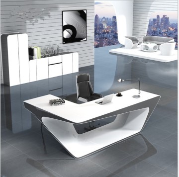 Modern Luxury L Shape Grey Manager Office Desk