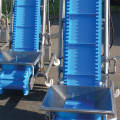 Blue PU Cleated Conveyor Belt With Baffle