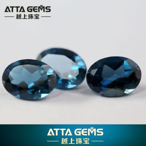 Natural precious stone oval shape London blue topaz high grade hot sale