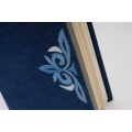 Ruyi Desenli Nakışlı Denim Günlük Defter