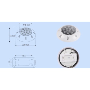 12W/18W 230MM RGB LED Bể bơi Đèn