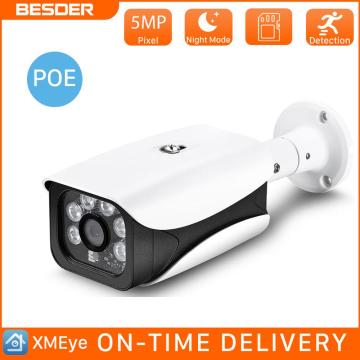 BESDER H.265 Surveillance IP Camera 15FPS 5MP/3MP/2MP Waterproof Outdoor CCTV Camera With 6PCS ARRAY IR LED ONVIF Email Alert