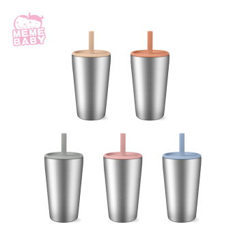 Stainless Steel 350ML Cup With Straw And Lid