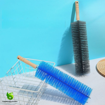 Long-handled soft-bristled cleaning brush