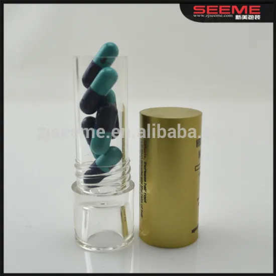 shallow transparent acrylic bottle for healthcare capsule,acrylic bottle,polystyrene plastic bottle with aluminium golden cap,ac