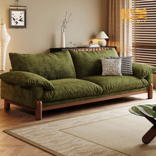 Диван из синели с прочным прочным каркасом из цельного дерева