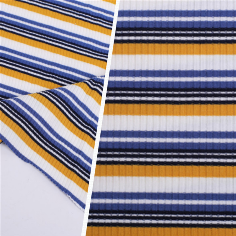 Colorful Polyester Spandex Rib Knitting Jersey Fabrics 3