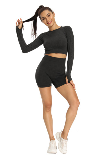 Polyester Spandex Jacquard Seamless Women's Yoga Wear