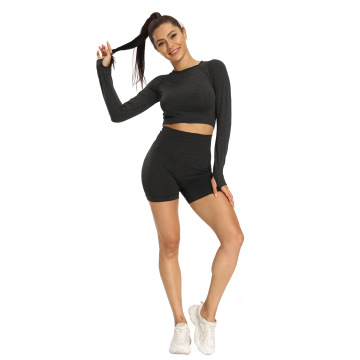 Polyester Spandex Jacquard Seamless Women's Yoga Wear