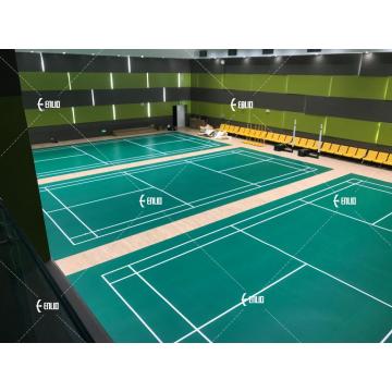 Indoor pvc badminton court mat for synthetic badminton court floor easy to clean